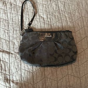 Black Coach signature wristlet